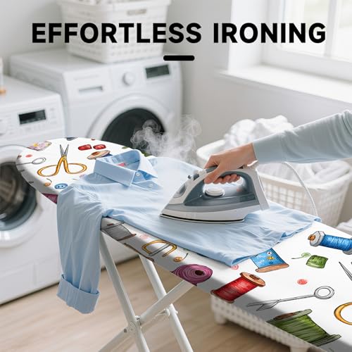 Image of Ironing Board Cover 15 inchx54 inch Standard Size Replacement Thick Iron Board Covers Heavy Duty Non-Slip Board Cover Fitted with Elastic Edges and Velcro Straps