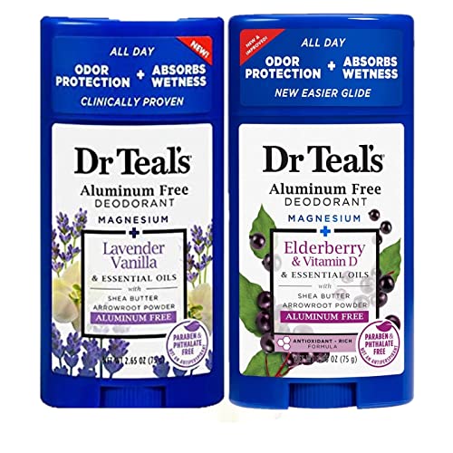 Dr. Teals Mothers Day Deodorant Variety Gift Set (2 Pack, 2.65Oz Ea.) - Vanilla Lavender, Elderberry & Vitamin D - Essential Oils, Shea Butter & Magnesium Help Absorb Moisture & Keep Skin Healthy #TOP14