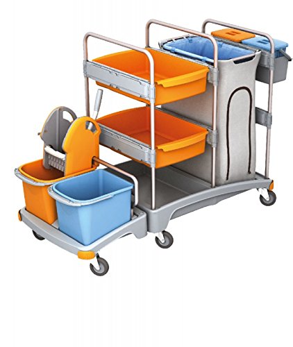 Sistema de limpieza Splast premiumclick de plástico con soporte para bolsas de basura, escurridor fregona y cubos
