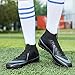 Men's Soccer Shoes High-Top Turf Soccer Boots Professional Football Shoes for Outdoor Indoor Training Black