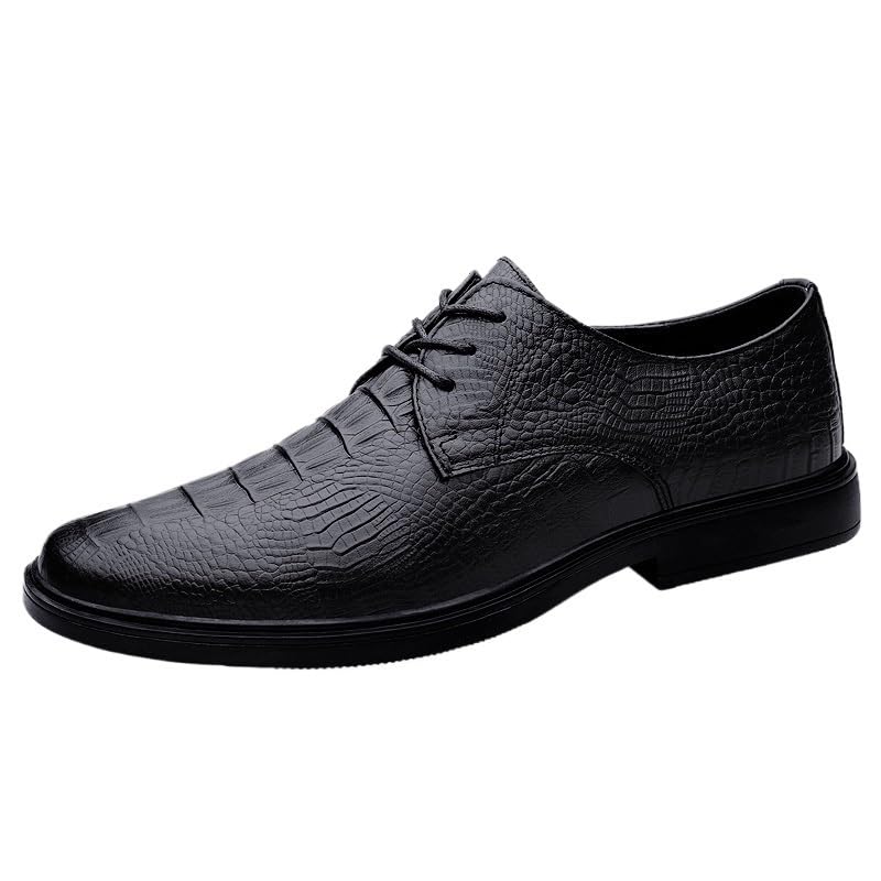 Chaussures Derby en cuir vegan à lacets et motif crocodile chic pour homme