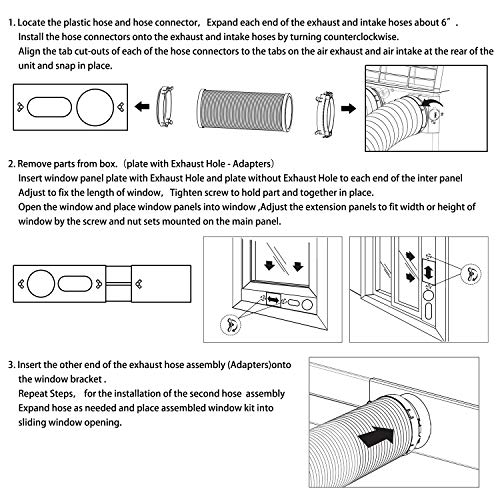Gulrear Dual Hose Portable Air Conditioner Window Kit thumb #4