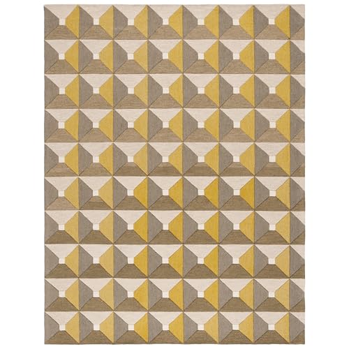 Image of Hand Tufted Wool Carpets Anti Shedding Rug Modern Carpets for Living Room Size 7x10 Feet