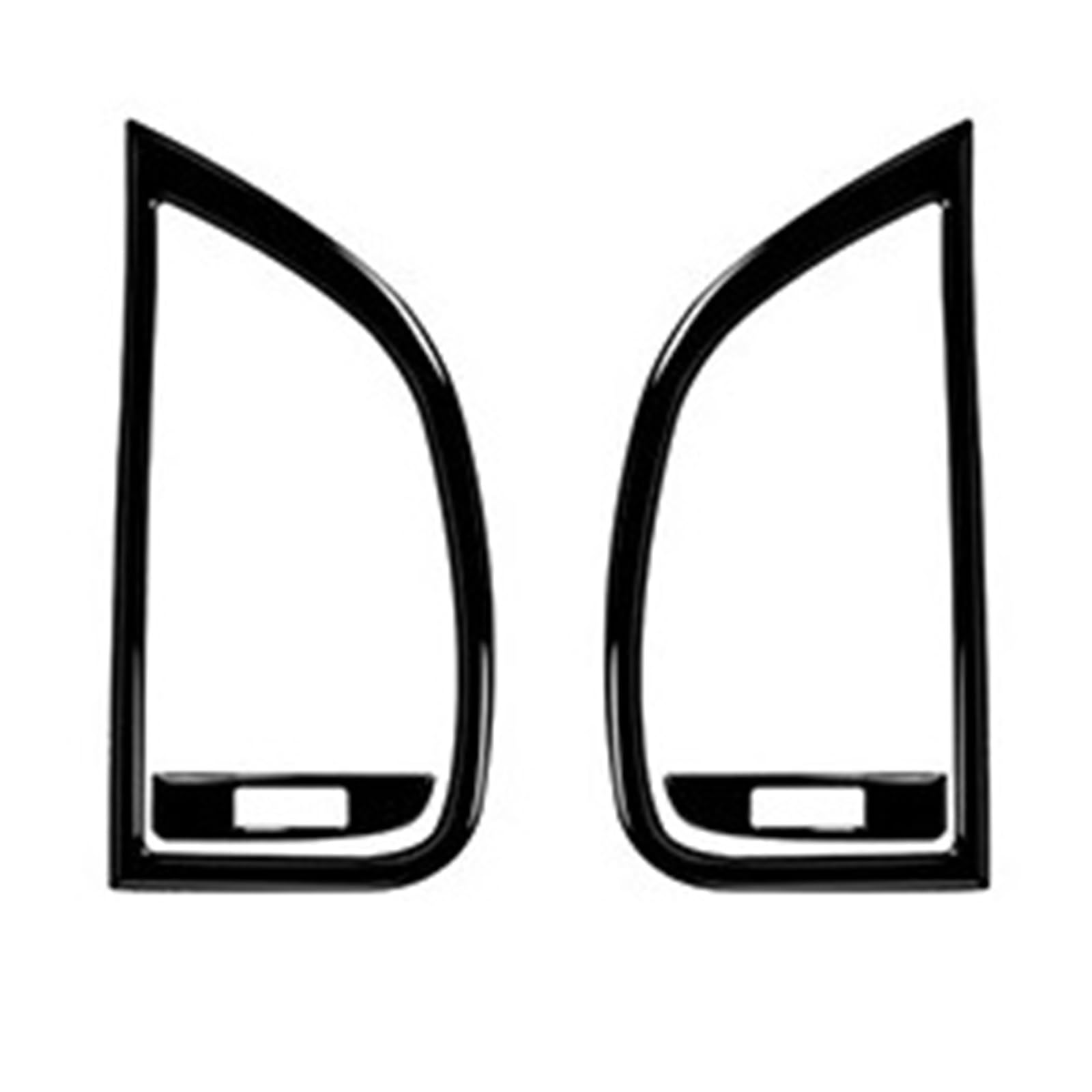 for Q7 2007-2015 Real Carbon Fiber Car Dashboard Side Air Vent Outlet Panel Frame Sticker Interior Accessories Center Console Trim(Glossy Black)