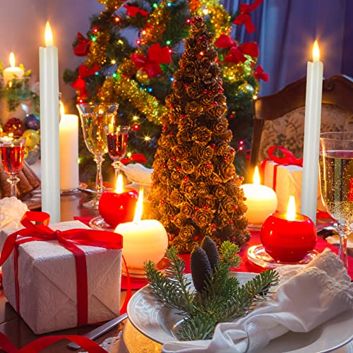 36 Pieces Flameless Taper Candles 10 Inch Battery Operated Led Taper Candles Flameless Led Candlesticks Flickering Window Candles For Christmas Home Wedding Decor (Ivory) #TOP3