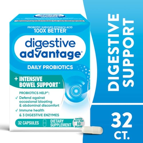 Image of Digestive Advantage Intensive Bowel Support Probiotic Defends Against Gas & Bloating, 32 Count Capsules