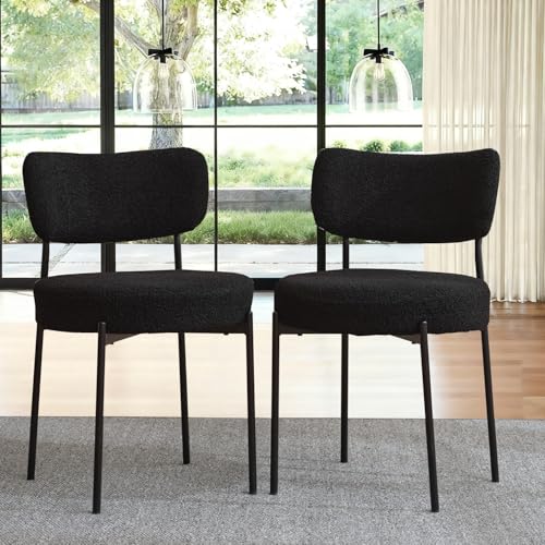 Hanamako Black Boucle Dining Chairs
