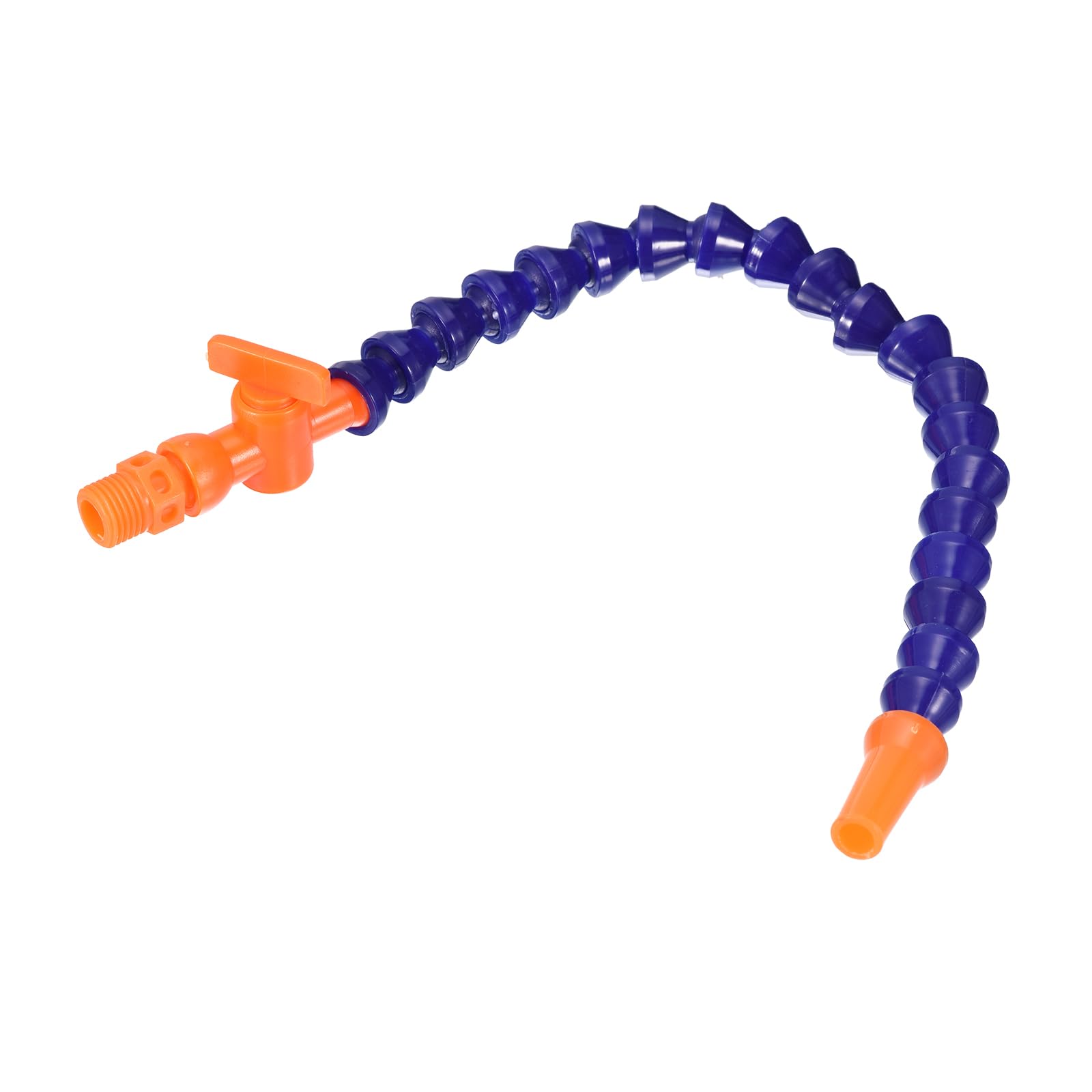 QUARKZMAN 1/4PT Filettatura 7mm Ugello ID Flessibile Refrigerante Tubo x 1pz Plastica Acqua Olio Liquido Flessibile con Valvola per Macchina e Attrezzatura, [Blu, Arancione]