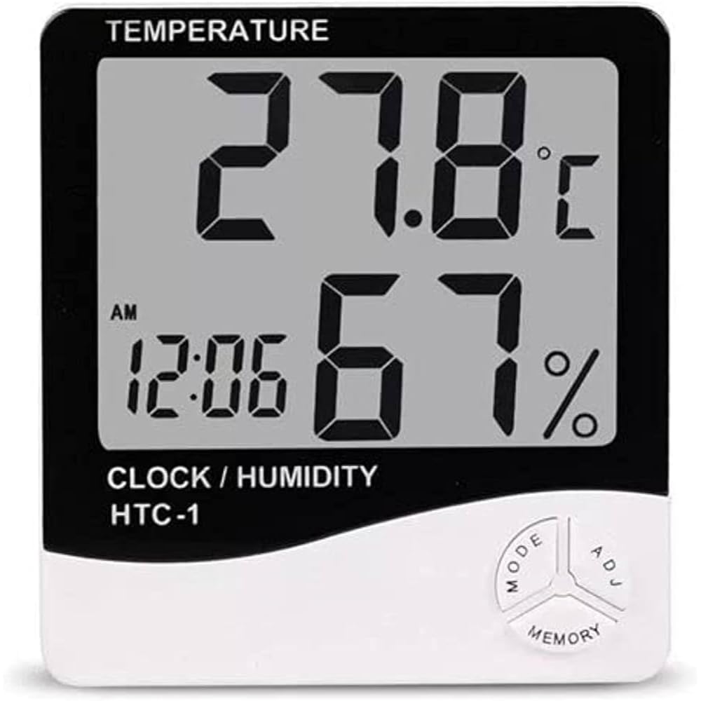 R&D Digital Temperature and Humidity Monitor, LCD Display Clock, Indoor Thermo-Hygrometer with Time Display-image-22