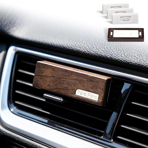 4 Packs Citrus Scented Natural Wood Vent Clips,【Brighten Cabin Mood】 Odor Refresh Car Scents Air Freshener Refills, Long Lasting Fragrance Diffuser, SUV Essentials Gift for Women