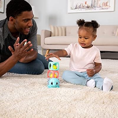 Lamaze Stack, Rattle & Roll Stacking Blocks - Baby Blocks for Fine Motor Skill Development - Baby Stacking Toys for Sensory Play - Colorful Interactive Stacking Toys - Ages 6 Months and Up