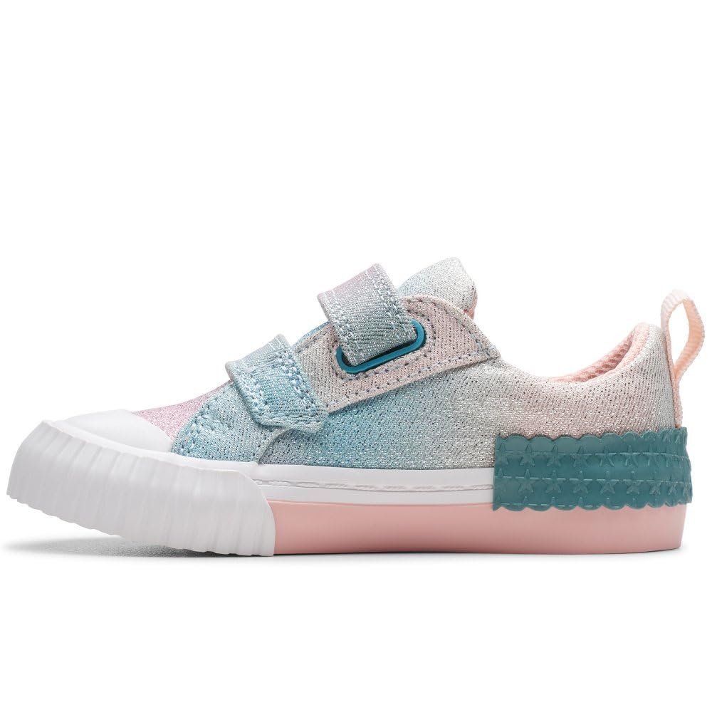 Clarks Girls Foxingbrill T. Sneaker, Pink, 4 UK Child