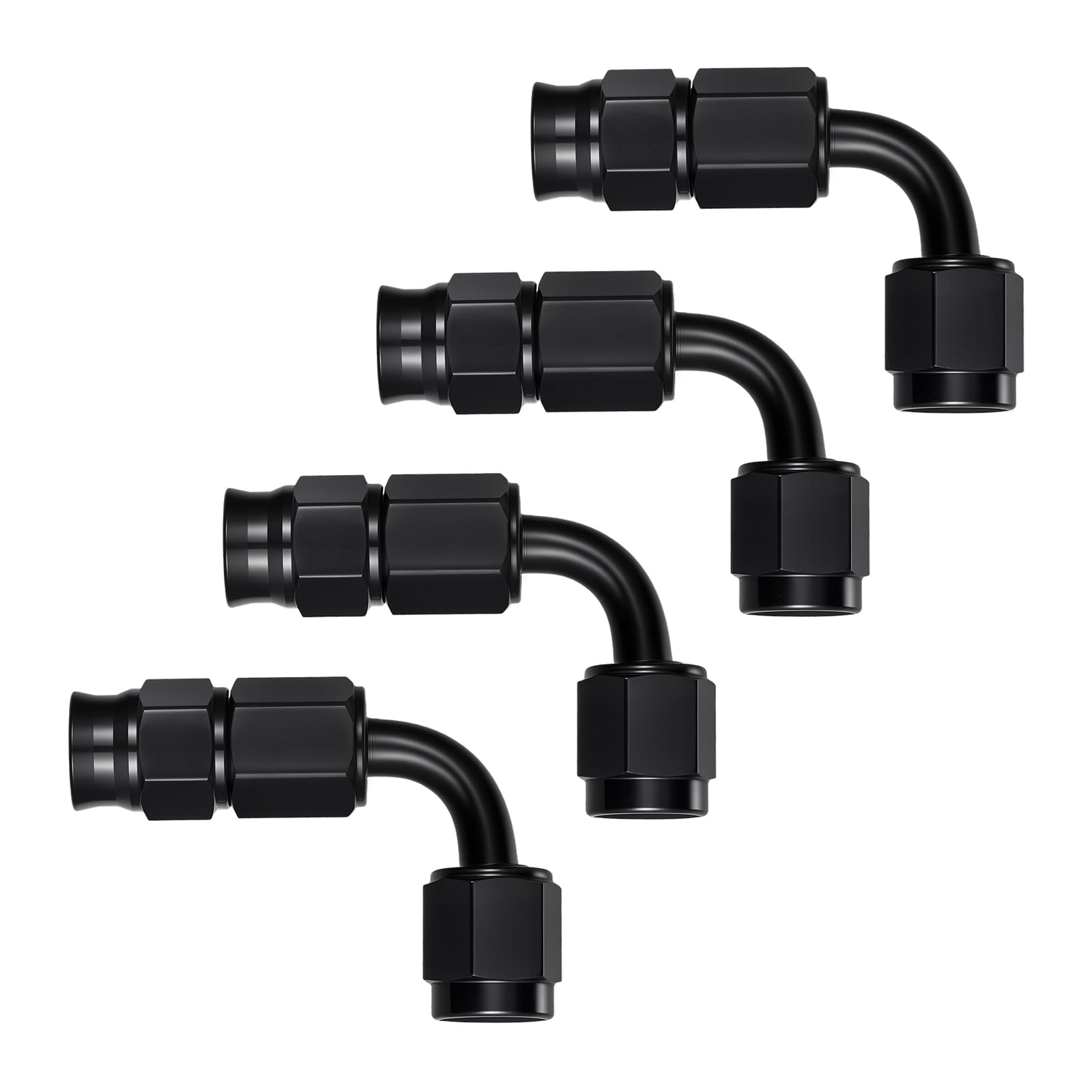 EVIL ENERGY 3AN PTFE Hose End Fitting 90 Degree Black for PTFE Hose Only 4PCS