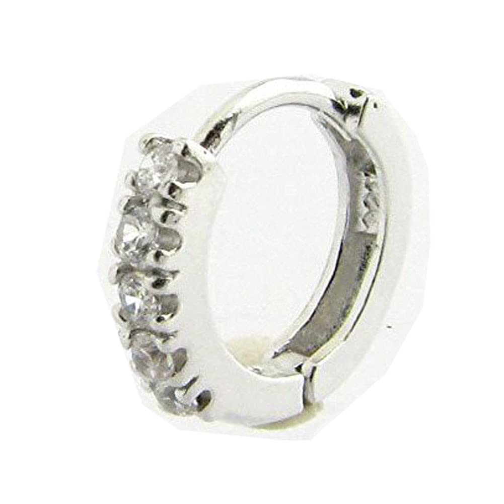 e.mキュービック ジルコニア シルバーピアス(片耳用) 楽天市場】【送料無料】キュービックジルコニアピアス K14WG 2ホール