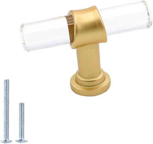 Miniatura 33 de Goldenwarm Paquete de 10 tiradores de cajón de acrílico de 3 pulgadas dorados, manijas de gabinete de acrílico, tiradores de gabinete de vidrio