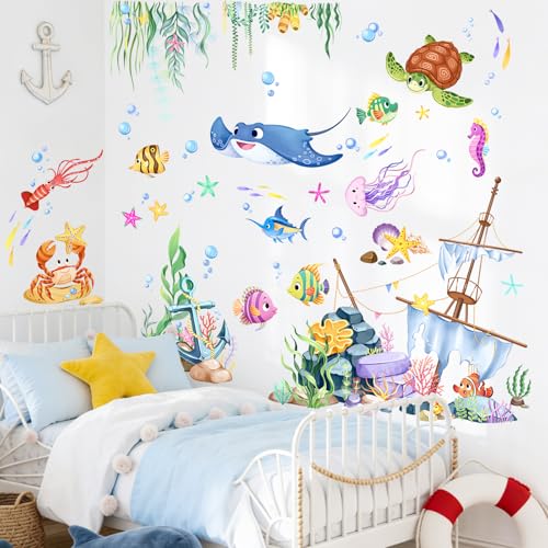 Vinilos decorativos ocean under the sea para pared niños miniatura 3