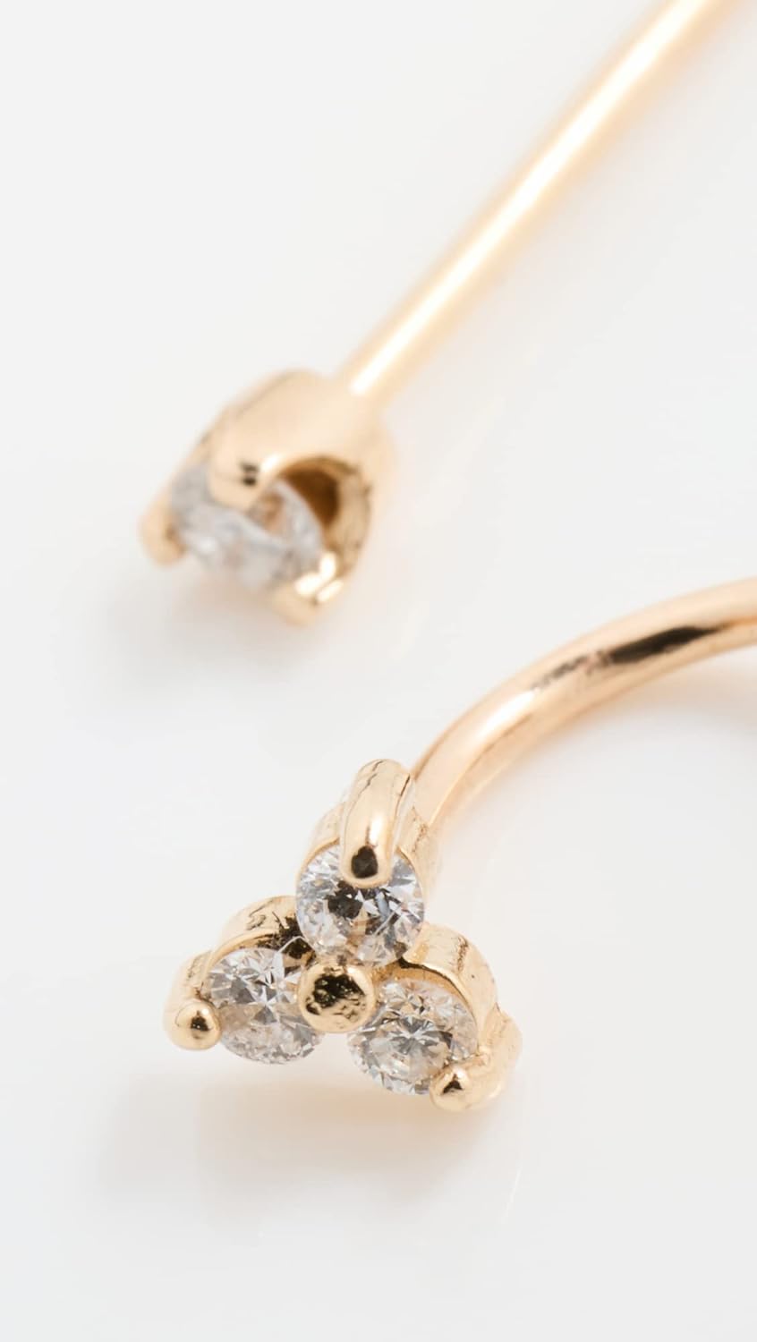 Zoe Chicco Women's 14k Single Prong Set and Trio Set Stud Jacket Earring - Image 3