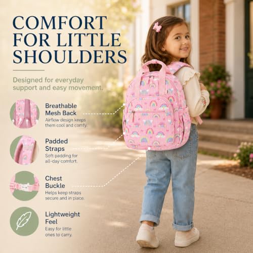 Image of Bluboon Toddler Backpack for Girls Boys 3-6 Cute 15 inch Preschool Kindergarten Backpacks Kids Daycare Bags School Travel (Age 4-8 (15 inch H Fit A4 Folder))