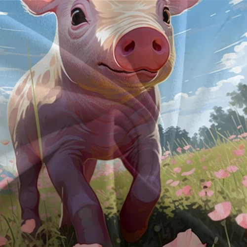 Housse de couette cochon 3D zippée facile à enfiler parure microfibre 200x200