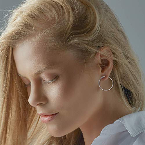 Boma Jewelry Sterling Silver 1 Inch Classic Snap Down Closure Hoop Earrings2