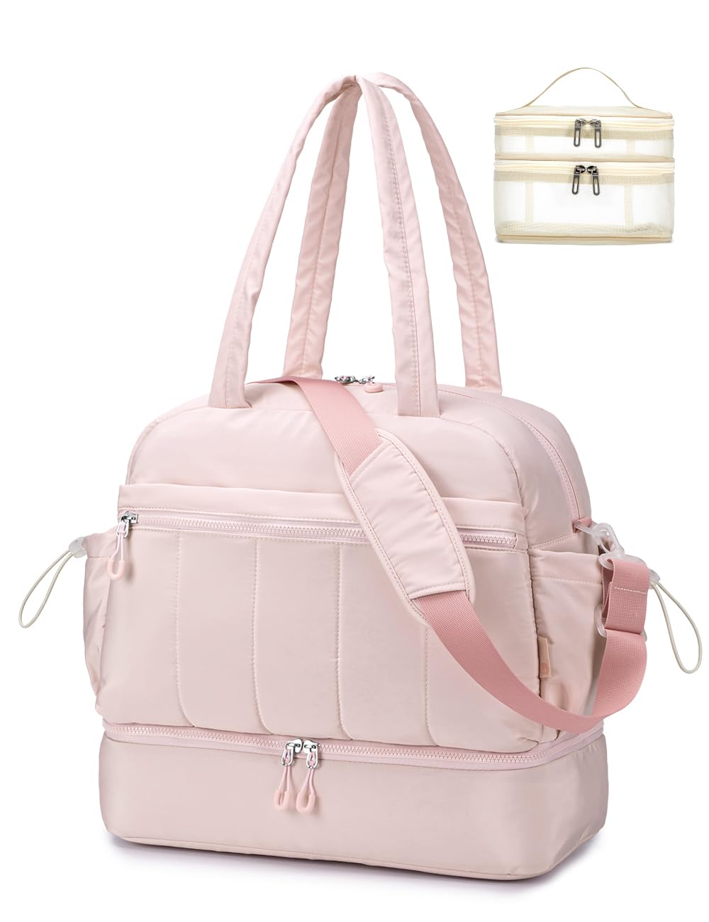 BAGZY Borsa da Viaggio 40X35X20 EasyJet Lufthansa Donna Borsone Palestra Uomo 34L Bagaglio a Mano Borsa Parto Ospedale Mamma con Scomparto Grande per Aereo Weekend Gym Travel Rosa