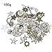 Produktbild YXJD 100 Gramm Metall Anhänger Retro Pendant Mond Sonne Sterne mit zufälligen Formen für Halskette Schmuckherstellung DIY Deko Antikes Silbrig Bronze
