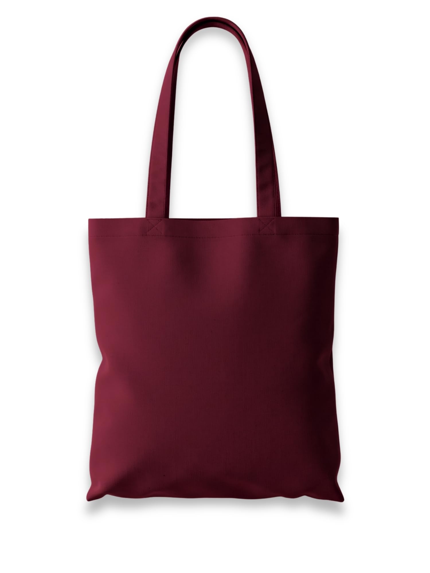 Wonky Line Baumwolltasche Stoffbeutel mit langen Henkeln 38x42cm - 100% Baumwolle Einkaufstasche wiederverwendbar waschbar nachhaltig umweltfreundlich - Burgund
