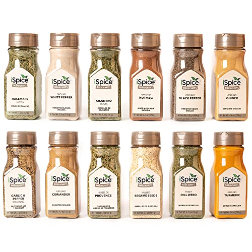 iSpice Seasoning Starter Spice Set with Spices Included Cooking Gifts Spices and Seasonings Sets, Home Basic Spice Set | Chef Grade (Pack of 12 Spices Set)â€¦