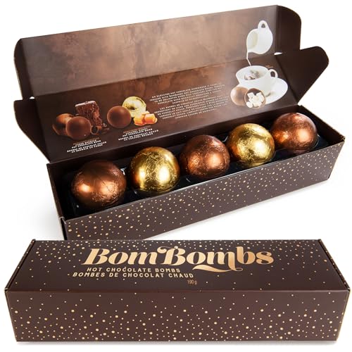BomBombs Hot Chocolate Bombs, Marshmallow Filled Cocoa Gift Set, Set of 5