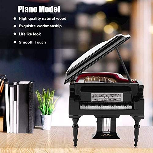 Fydun 10x9x4.5cm Piano Model Wooden Mini Piano Model Display Decoration Home Coffee House Ornament with Stool Gift for Girls Boys