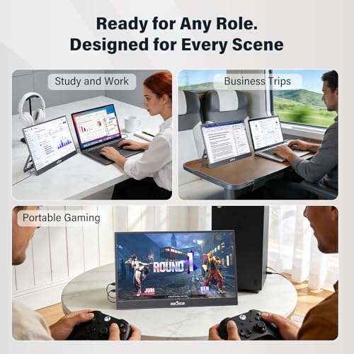 Image of InnoView 15.6-Inch Portable Monitor, 120Hz 2K QHD, USB-C /HDMI, Travel Monitor for Laptop MacBook /Switch /PS5 /Xbox (Adapter Not Included)