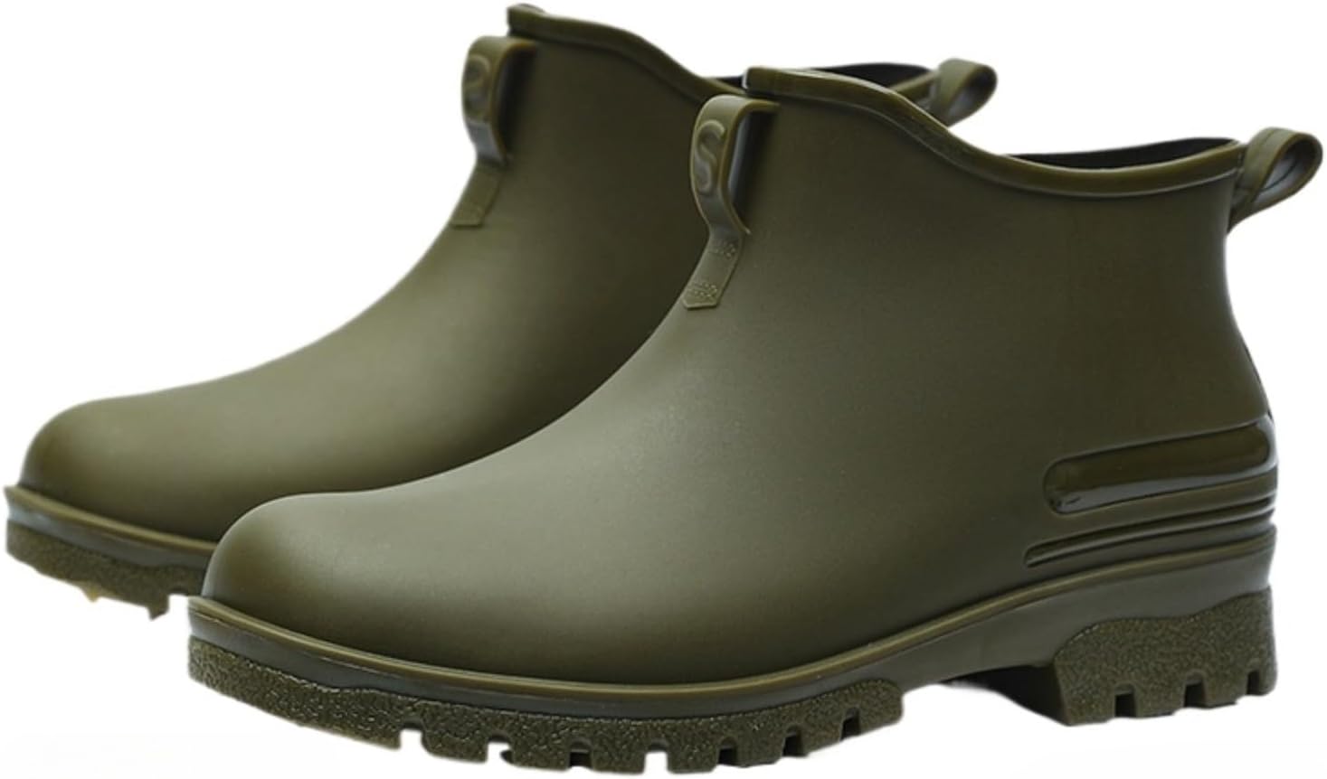 Unisex Slip-Resistant PVC Rain Boots for Men & Women, Low-Cut Waterproof Kitchen Shoes with Thick Sole, All-Season Comfort (Regular & Fleece Lined)