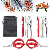 9Pcs Seafood Tools Set Crab Lobster Crackers Stainless Steel Forks Opener Shellfish Lobster Crab Leg Sheller Nut Crackers