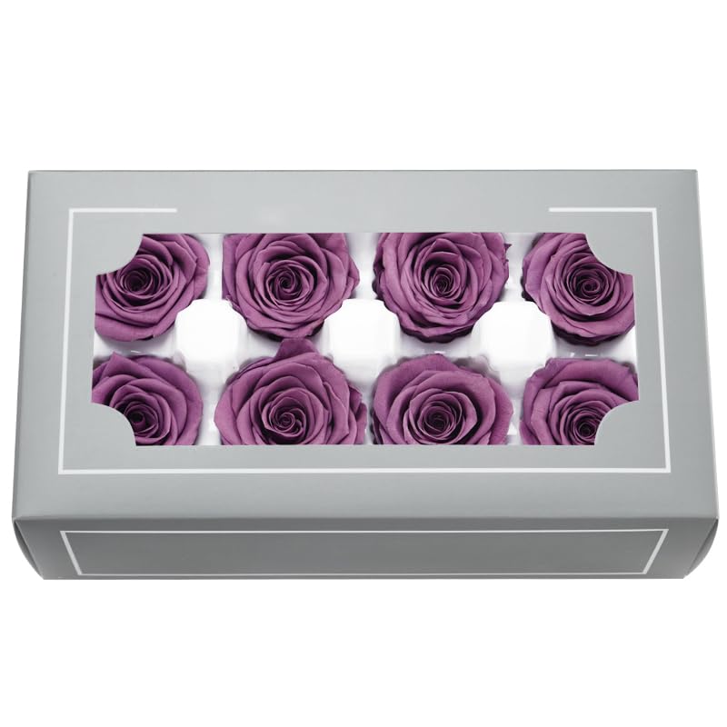 DorphyRoses Top-Grade 4-5cm Preserved Rose Head, True Natural Rose Last For 3-5 Years,Home Decoration, Festival Gifts, Essential For DIY,Zero Maintenance, Eco-Friendly (Lavender)