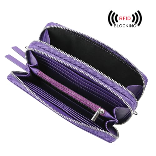Image of Lanyani RFID Crossbody Wallet Wristlet Purse with Phone Pocket For Women Vegan Leather