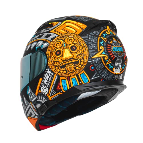 Image of HAX Amatista Modular Flip-Up Dual Visor Motorcycle Helmet - DOT /ECE Approved, Lightweight, Comfortable, and Stylish Helmet for Men and Women (Jaguar Gold M)