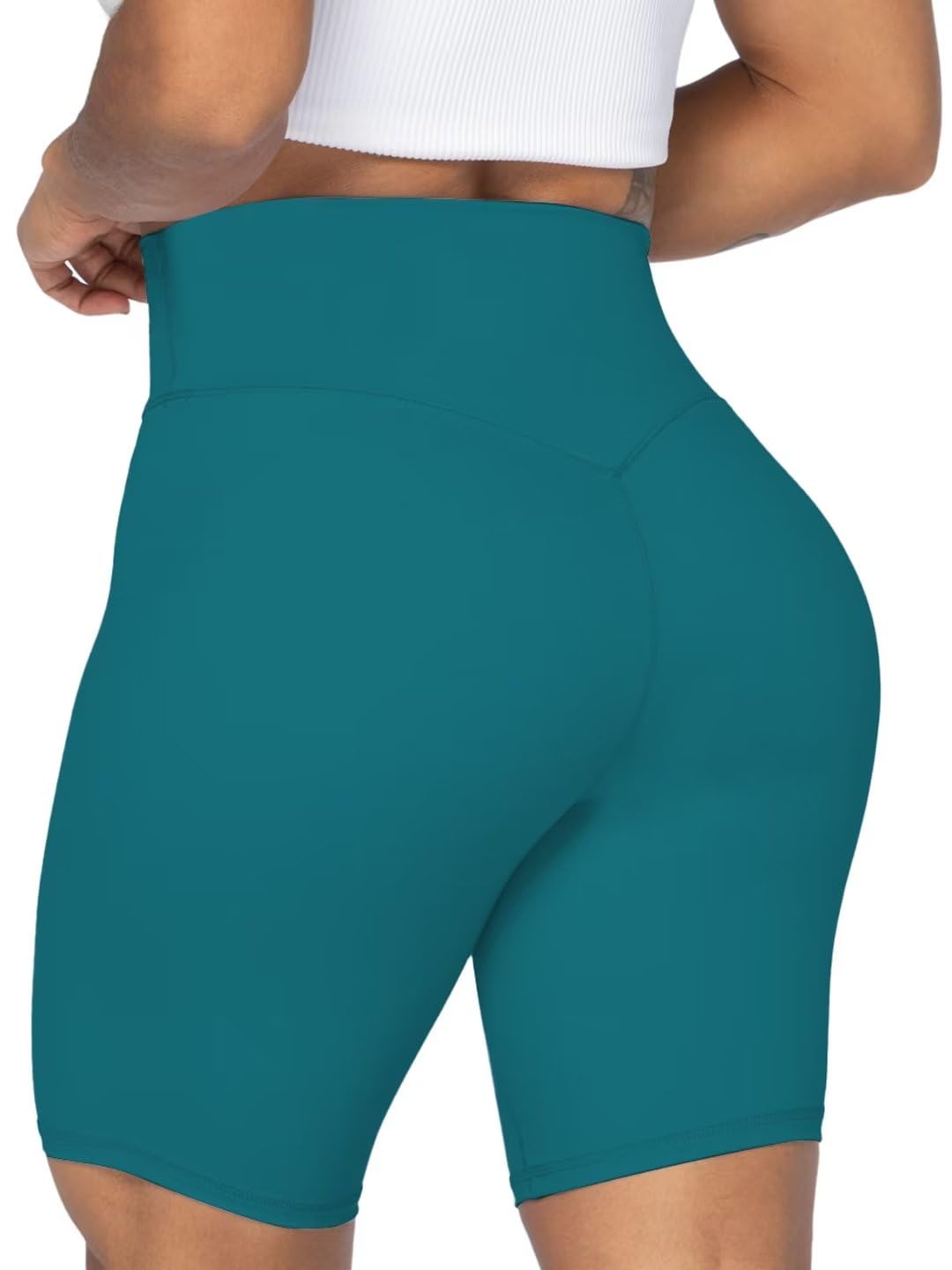 Sunzel No Front Seam High Waist Biker Shorts for Women, Squat Proof Yoga Workout Gym Bike Shorts