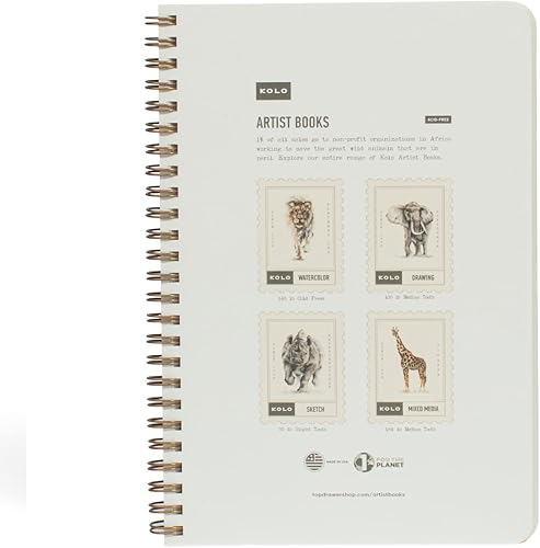 Miniatura 5 de Kolo - Libro de dibujo de 5.5 x 8.5 pulgadas, encuadernado en espiral, 100 lb163 gm, ideal para grafito y lápiz de colores