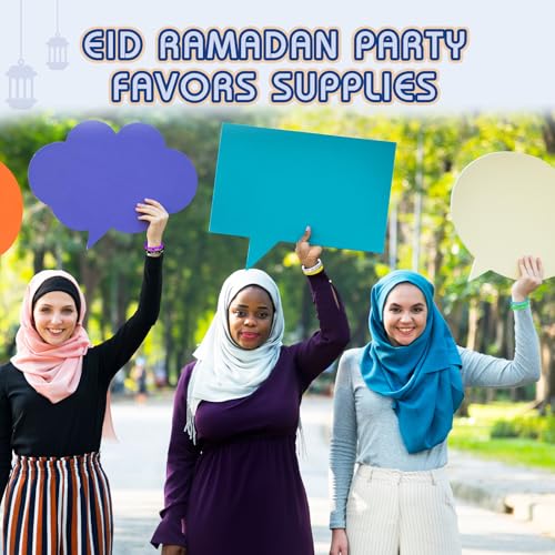 Image of Landical 120 Pcs Eid Mubarak Silicone Bracelets Ramadan Mubarak Kareem Motivational Rubber Wristbands Colored Eid Festival Silicone Bracelets Muslim Gifts Ramadan Festival Party