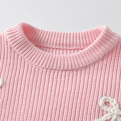 IWIHMIV Girl's Crewneck Fall Sweaters Kids Long Sleeve Cute Embroidered Pullover Toddler Lightweight Sweater4