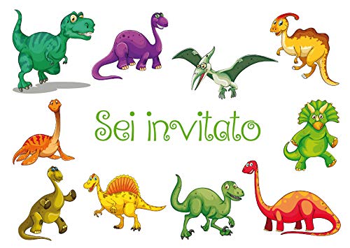 Edition Colibri 10 Inviti Per Festa Di Compleanno; Motivo: Dinosauri/Inviti Di Compleanno Per Bambini/In Italiano (10977 It)