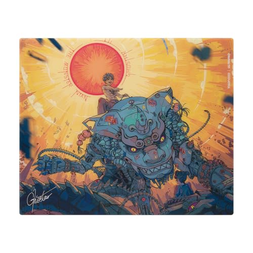 Image of TALONGAMES Glass Gaming Mouse Pad ULTRAPAD, Large 490x420mm Tempered Glass Mousepad for Esports, Ultra-Smooth Glide, Ultra-Thin 2mm Design, Anime, High Precision, Durable Non-Slip Base (P2-暁獅)