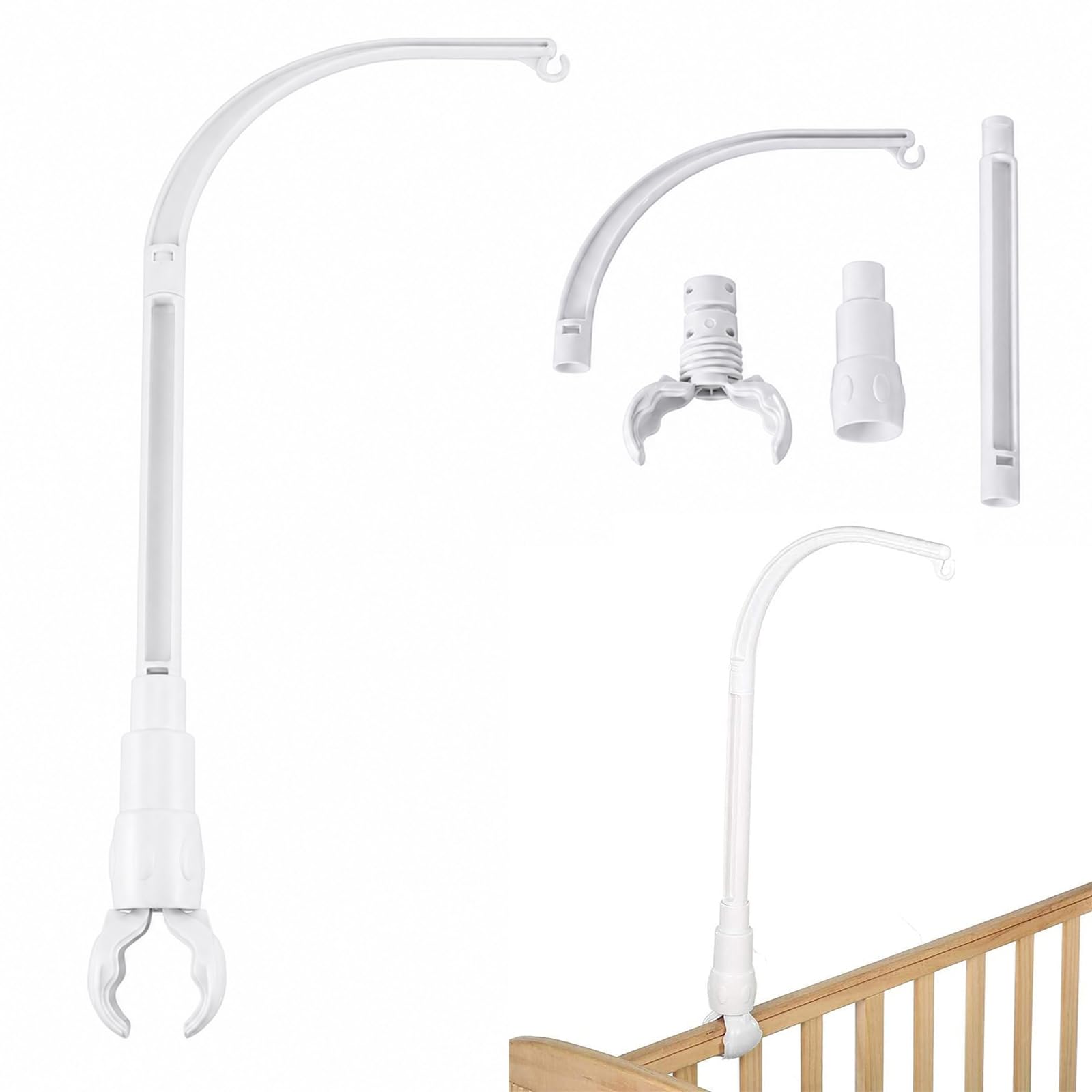 Cot Mobile for Babies, Crib Toys Hanging Stand, 1 Piece | Nursery Space Optimization, Developmental Toy Hanging, Tool-Free Installation,Crib Mobile Holder, Bedroom Decoration-image-20