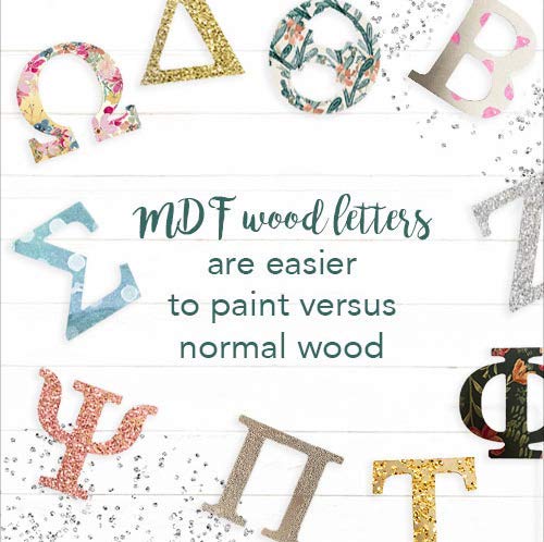 Conjunto de letra de madeira inacabada Scotty Alpha Phi 19 cm