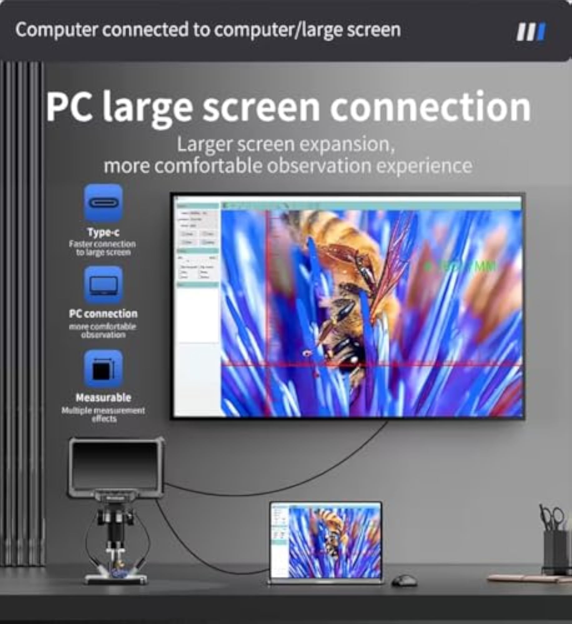 Digital Microscope with 7 Inch IPS Screen