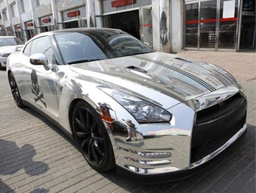 Image of WALLMATE Carbon & Matellic Wrap Sheet Roll Film Sticker Decal Waterproof Car Styling Wrap Auto Vehicle Accessories(24X80 Inch, Silver Chrome