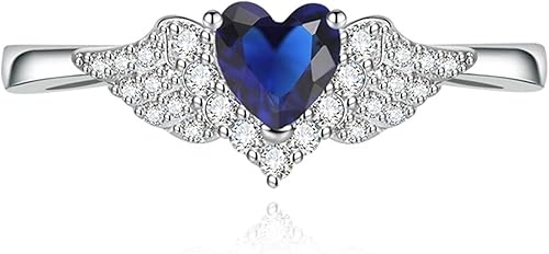 Miniatura 6 de Aotiwe Bonitos anillos para mujer, anillos apilados para mujer, alas y forma de corazón, circonita cúbica de cobre