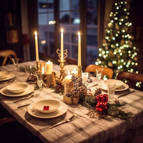 Image of 24 Pack Flameless Taper Candles, 11 Inch Battery Operated LED Taper Candles Flickering Electric Led Candlesticks for Wedding Party Church Christmas Centerpiece, No Batteries, Ivory