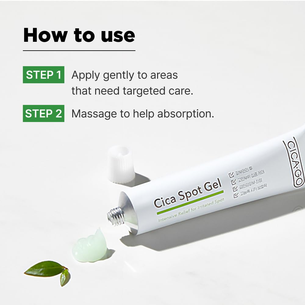 CICAGO Cica Spot Gel, Soothing Gel for Sensitive & Irritated Skin, Fast-Acting Relief, Blemish & Pimple Spot Treatment for Face, Centella Asiatica, Madecassoside, Korean Skin Care (0.88 oz, 25g) - Image 8