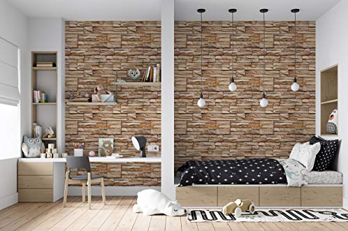 Image of DWELLSINDIA Ancient Bricks Self Adhesive Wallpaper Waterproof, Scratch Resistant, Laminated 41cm x 244cm